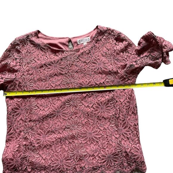 Nanette Lepore Womens/Teen Lace Blouse Flutter Sleeve Size Large Feminine Boho - Picture 4 of 6